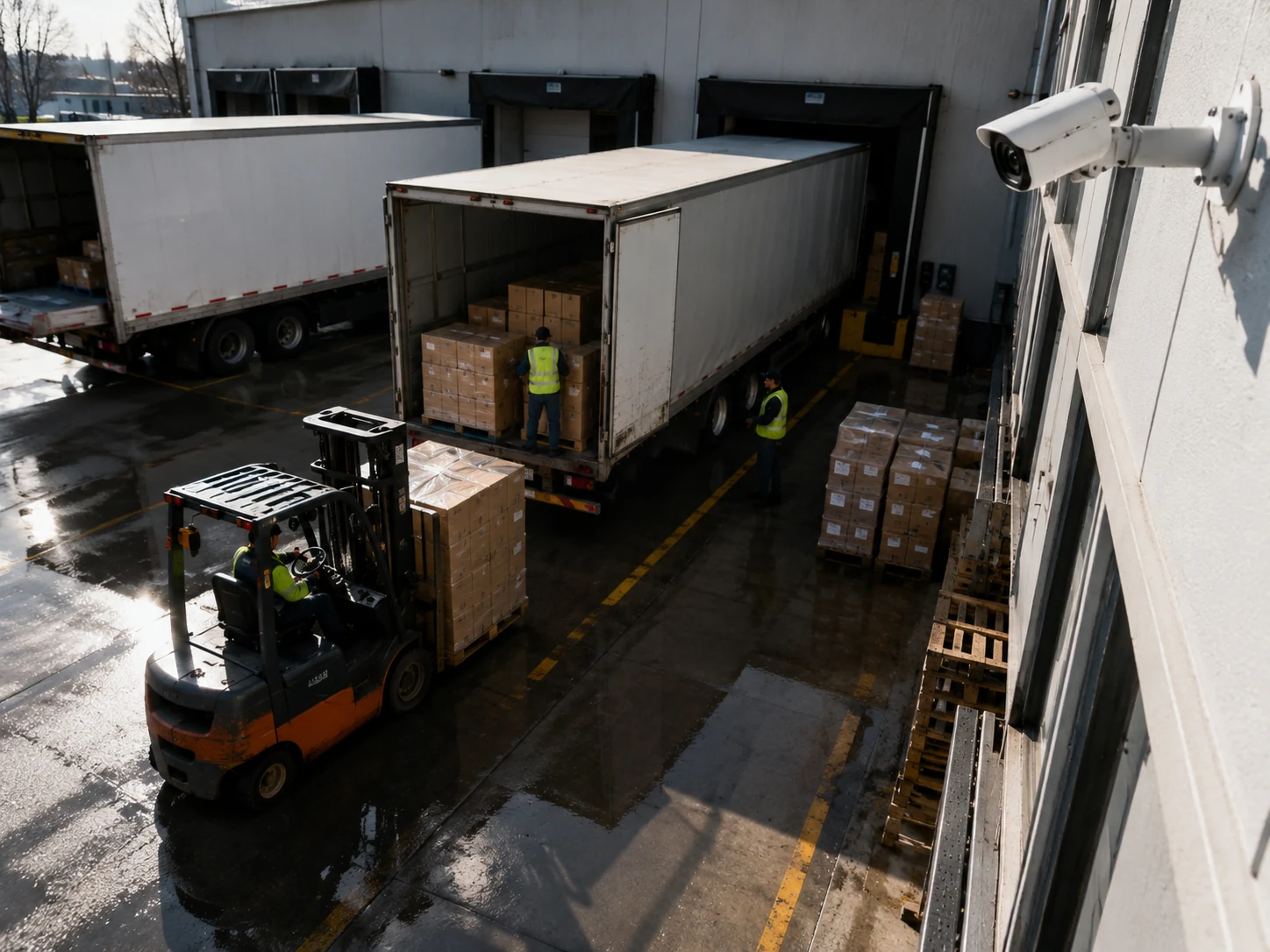 搬入口や荷受け場で荷物の受け渡しを記録するイメージ